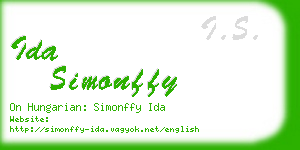 ida simonffy business card